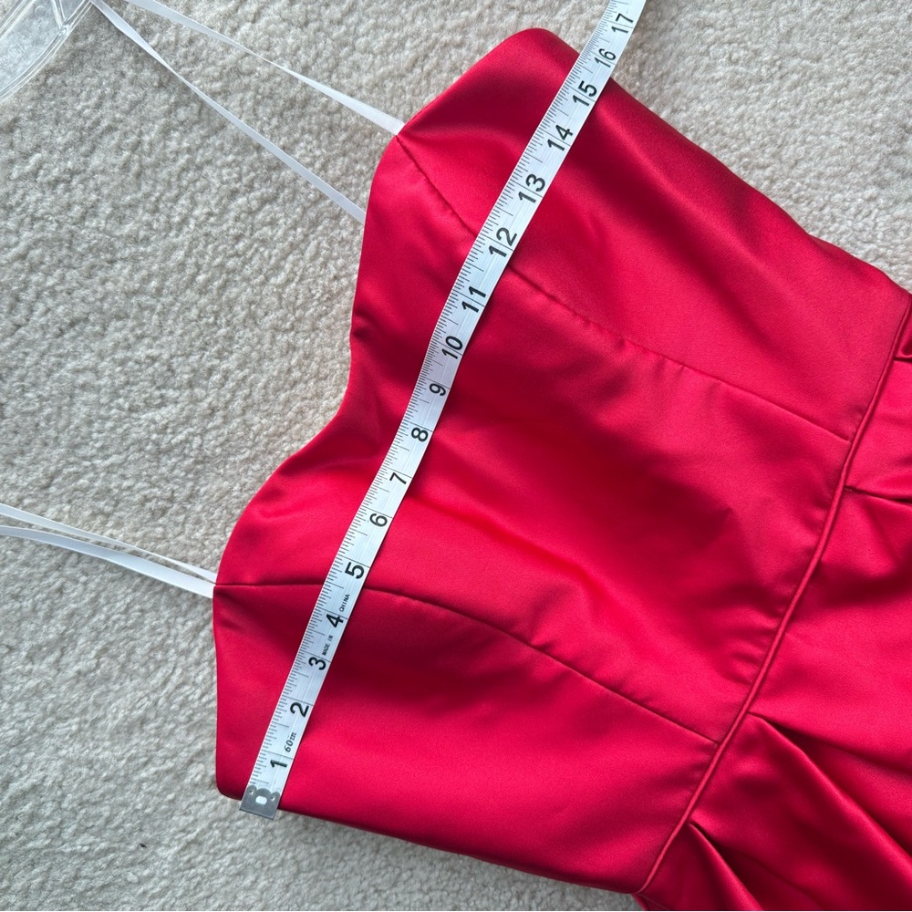 Betsy Adam Pleated Sweetheart Red Formal Dress - Picture 5 of 5
